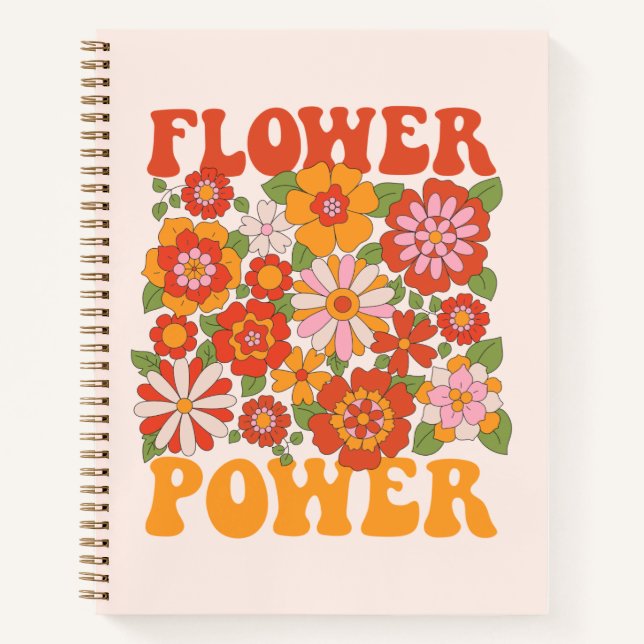 Groovy Blume Power Graphic Notizbuch (Vorderseite)