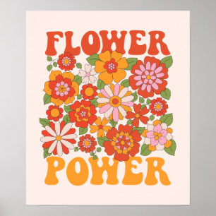Groovy Blume Power Graphic Poster