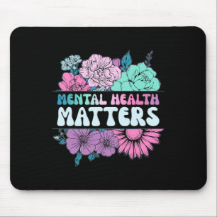 Groovy Blume Retro Psychische Gesundheitsprobleme Mousepad