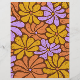 Groovy Blume Scrapbook Paper