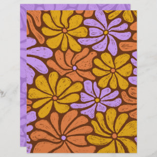 Groovy Blume Scrapbook Paper