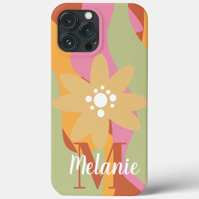 Groovy Blume Wave Pattern Name Case-Mate iPhone Hülle (Rückseite)