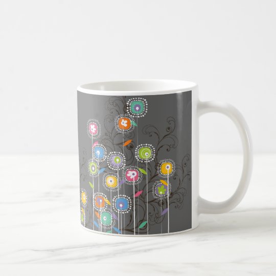 Groovy Blumen-Garten-wunderliches buntes Blumen Kaffeetasse