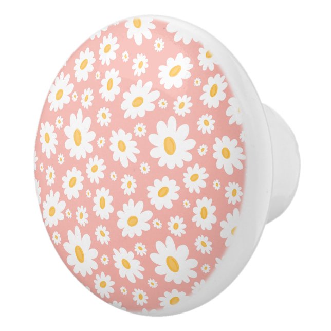 Groovy Blush Boho Daisy Bluorgarten Muster Keramikknauf (Rechts)