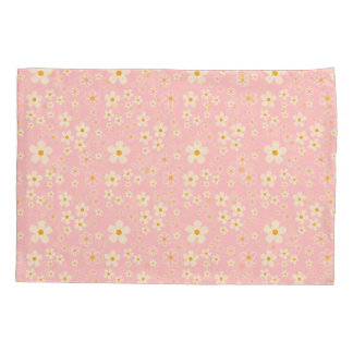 Groovy Blush Boho Daisy Floral Garden Pattern Wrap Kissenbezug