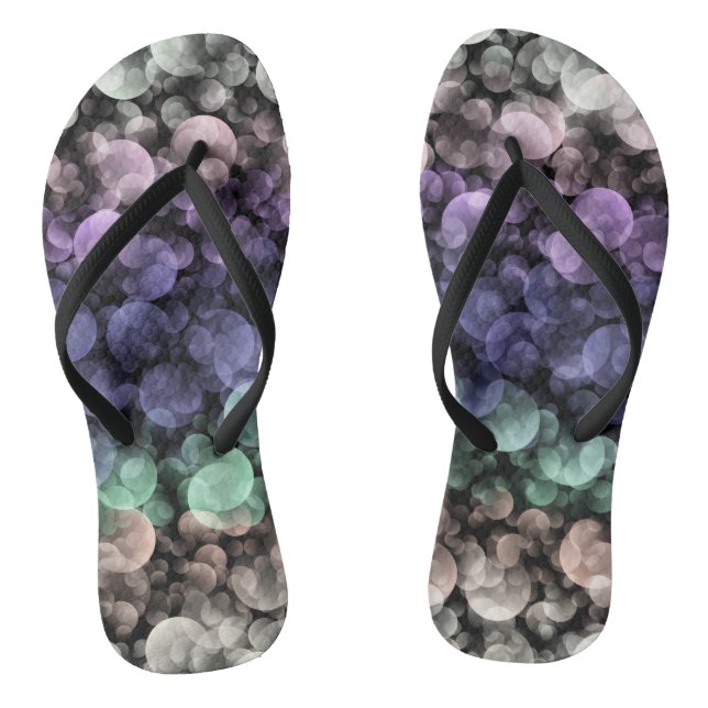 Groovy Boho Bubbles Eclectic Uingender Prilag Flip Flops (Fußbett)