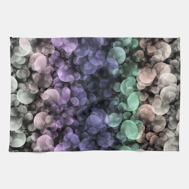 Groovy Boho Bubbles Eclectic Uingender Prilag Geschirrtuch (Horizontal)