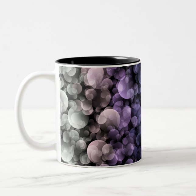 Groovy Boho Bubbles Eclectic Uingender Prilag Zweifarbige Tasse (Links)