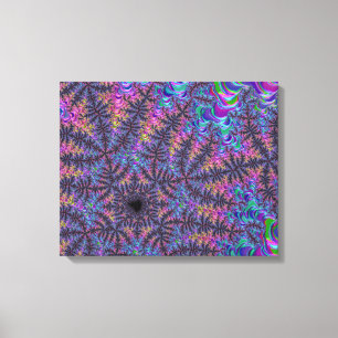 Groovy Boho Colorful Jewel Tone Fraktal Art Leinwanddruck