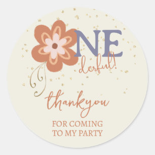 Groovy Boho Daisy Thankyou für den Coming Sticker