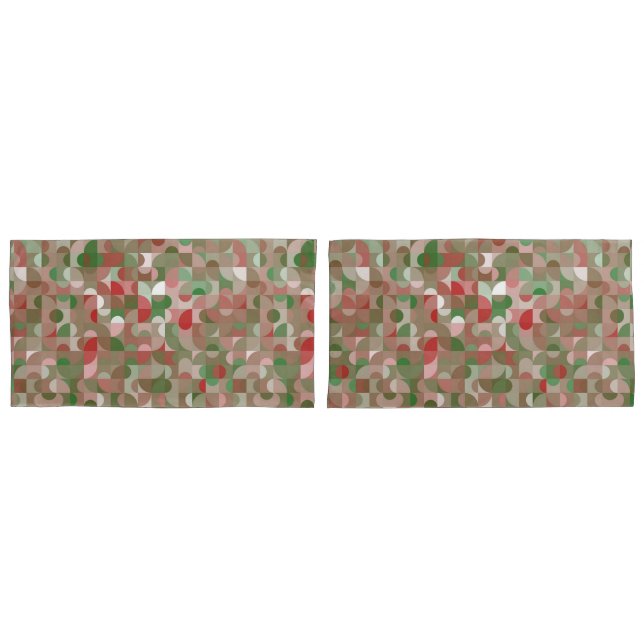 Groovy Boho Mod Retro Geometric Christmas Kissenbezug (Vorderseite-Set)