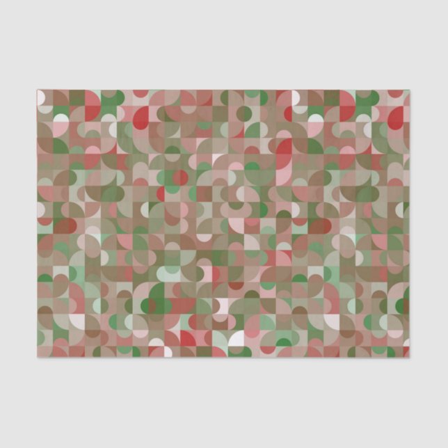 Groovy Boho Mod Retro Geometric Christmas Tissue P Seidenpapier (Vorderseite)