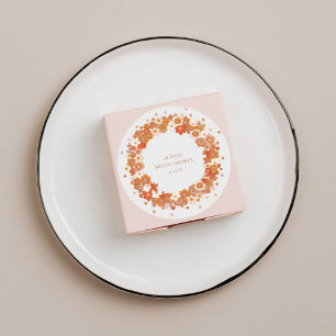 Groovy Boho Orange Brautparty Custom Runder Aufkleber