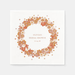 Groovy Boho Orange Brautparty Custom Serviette