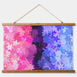 Groovy Boho Quirky Retro Floral Allesexual Prix Wandteppich Mit Holzrahmen