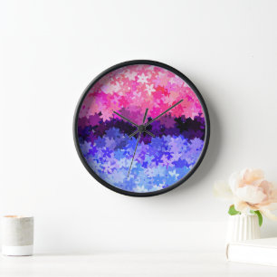 Groovy Boho Quirky Retro Floral Omnisexuelle Stolz Uhr
