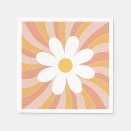 Groovy Boho Retro Daisy Sunshine Serviette