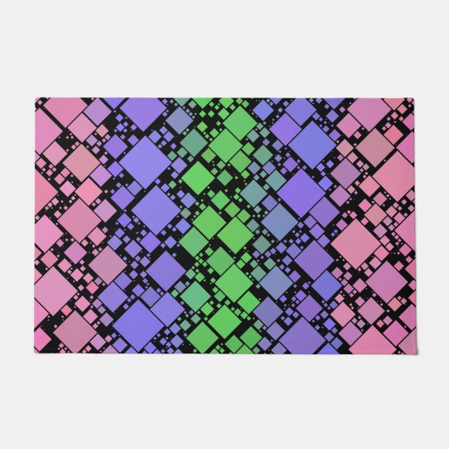 Groovy Boho Retro Mod Geometric Trigender Pride Fußmatte (Vorderseite)