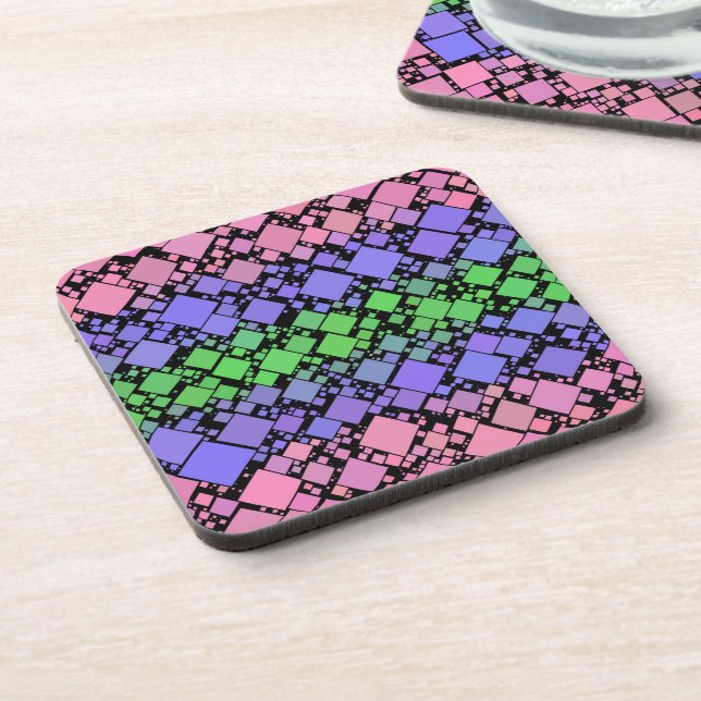 Groovy Boho Retro Mod Geometric Trigender Pride Getränkeuntersetzer (Linke Seite)