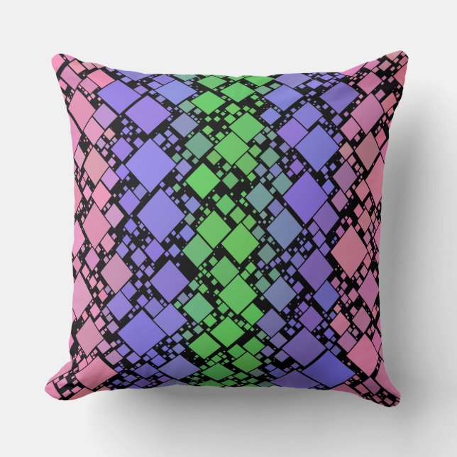 Groovy Boho Retro Mod Geometric Trigender Pride Kissen (Vorderseite)