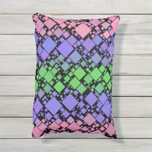 Groovy Boho Retro Mod Geometric Trigender Pride Kissen Für Draußen