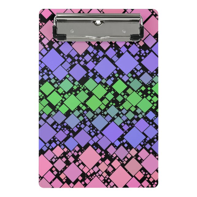 Groovy Boho Retro Mod Geometric Trigender Pride Mini Klemmbrett (Vorderseite)