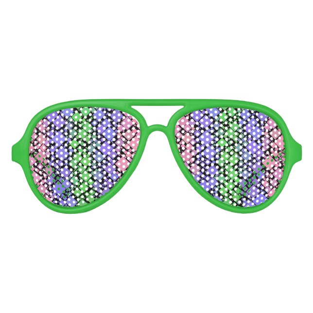 Groovy Boho Retro Mod Geometric Trigender Pride Partybrille (Vorderseite)
