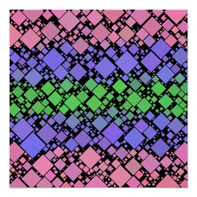 Groovy Boho Retro Mod Geometric Trigender Pride Poster (Vorderseite)
