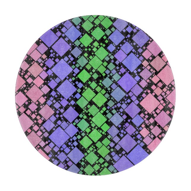 Groovy Boho Retro Mod Geometric Trigender Pride Schneidebrett (Vorderseite)