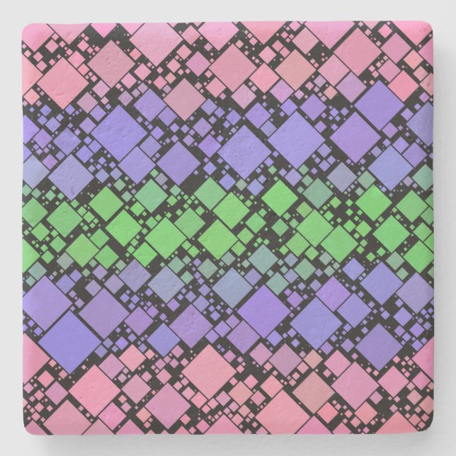 Groovy Boho Retro Mod Geometric Trigender Pride Steinuntersetzer (Vorderseite)