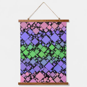 Groovy Boho Retro Mod Geometric Trigender Pride Wandteppich Mit Holzrahmen