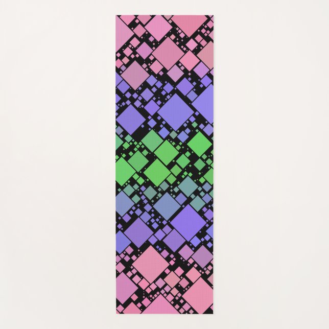 Groovy Boho Retro Mod Geometric Trigender Pride Yogamatte (Vorderseite)