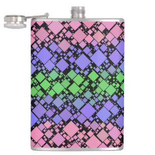 Groovy Boho Retro Mod Geometrische Trigender Pride Flachmann