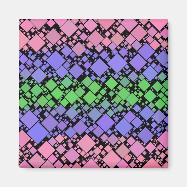 Groovy Boho Retro Mod Geometrische Trigender Pride Magnet (Vorne)