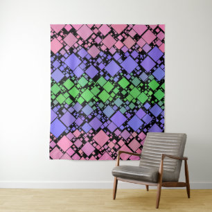 Groovy Boho Retro Mod Geometrische Trigender-Stolz Wandteppich