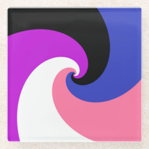 Groovy Boho Spiral Abstract Genderfluid-Stolzflagg Glasuntersetzer