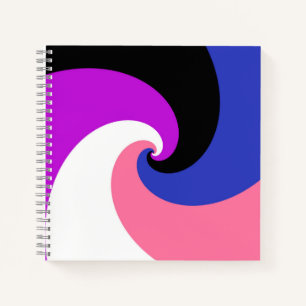 Groovy Boho Spiral Abstract Genderfluid Stolzflagg Notizbuch