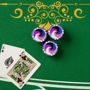 Groovy Boho Spiral Abstract Genderfluid-Stolzflagg Pokerchips