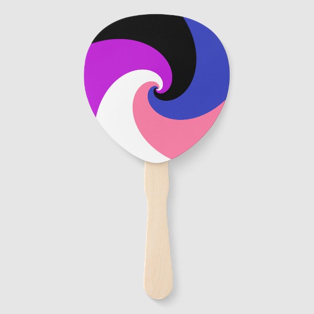 Groovy Boho Spiral Abstrakt Genderfluid-Druckflagg Fächer (Vorderseite)
