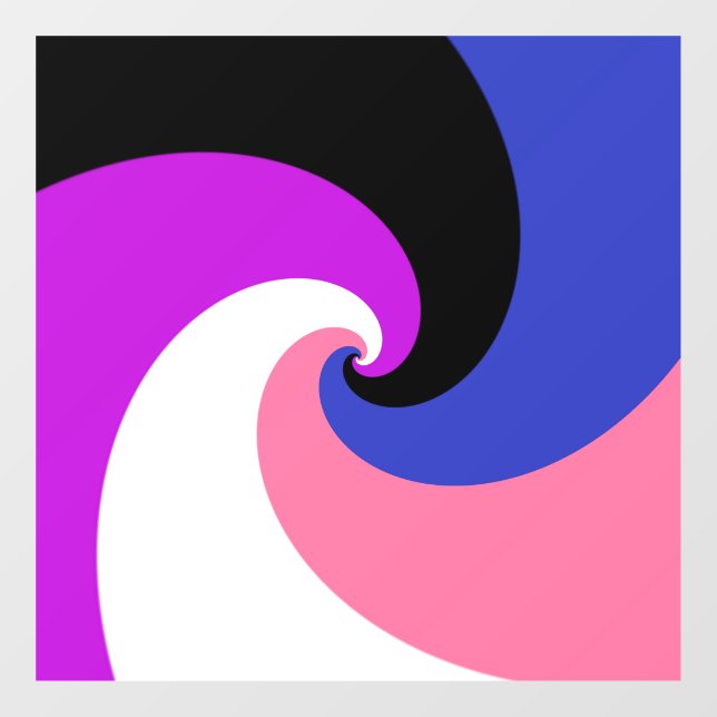 Groovy Boho Spiral Abstrakt Genderfluid-Druckflagg Fensteraufkleber (Blatt)