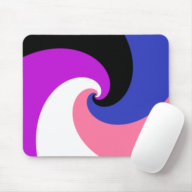 Groovy Boho Spiral Abstrakt Genderfluid-Druckflagg Mousepad (Mit Mouse)