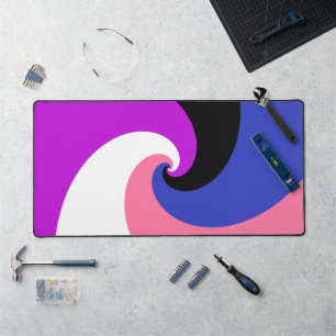 Groovy Boho Spiral Abstrakt Genderfluid-Druckflagg Schreibtischunterlage