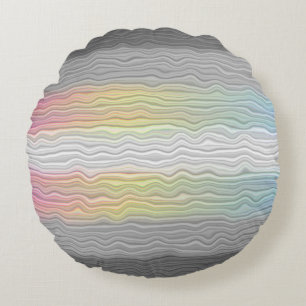 Groovy Boho Trippy Abstract Demifluid-Stolzflagge Rundes Kissen