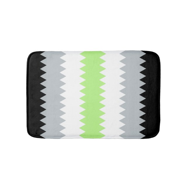 Groovy Boho ZigZag Abstrakt Agender Pride Flag Badematte (Vorderseite)