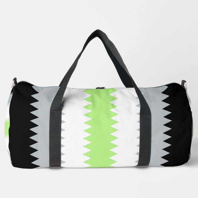Groovy Boho ZigZag Abstrakt Agender Pride Flag Duffle Bag (Vorderseite)