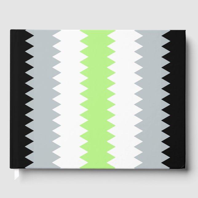 Groovy Boho ZigZag Abstrakt Agender Pride Flag Gästebuch (Vorderseite)