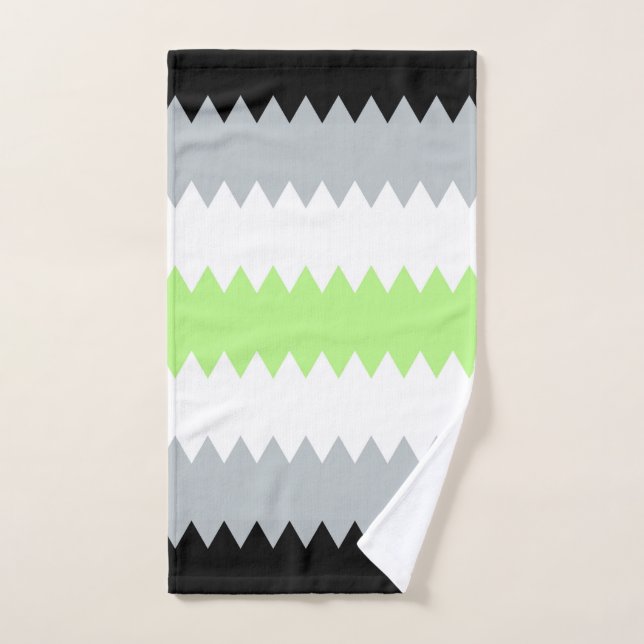 Groovy Boho ZigZag Abstrakt Agender Pride Flag Handtuch (Handtuch)