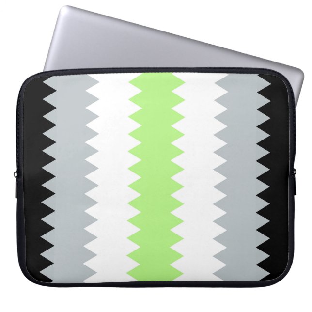 Groovy Boho ZigZag Abstrakt Agender Pride Flag Laptopschutzhülle (Vorderseite)