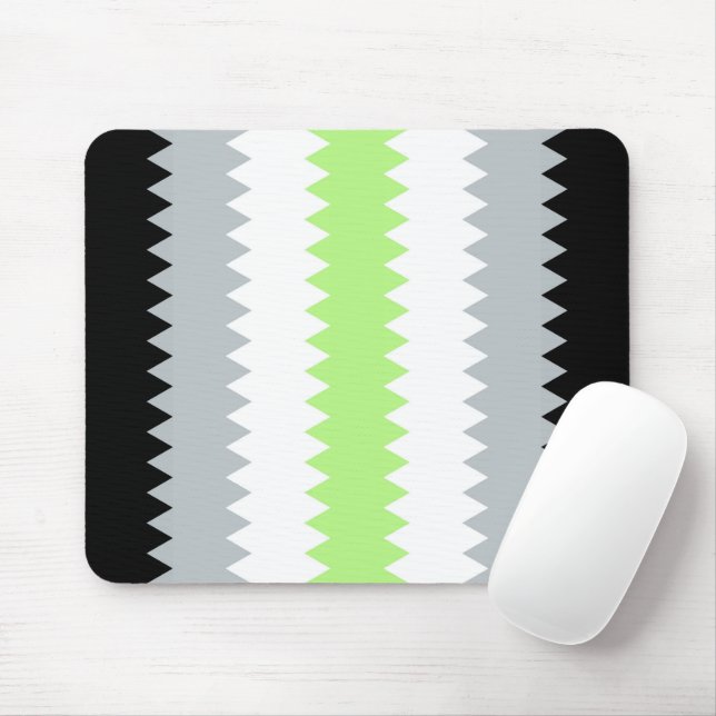 Groovy Boho ZigZag Abstrakt Agender Pride Flag Mousepad (Mit Mouse)