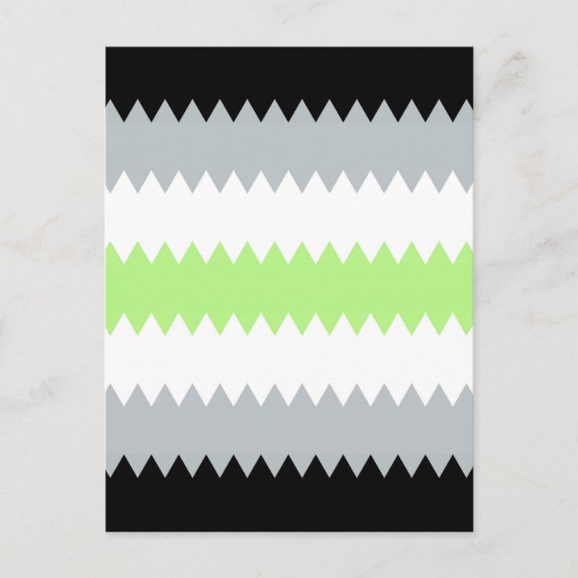 Groovy Boho ZigZag Abstrakt Agender Pride Flag Postkarte (Vorderseite)